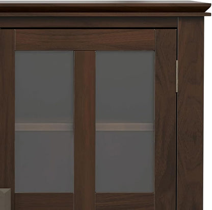 SIMPLIHOME Artisan SOLID WOOD 53 inch Wide Transitional TV Media Stand in Tobacco Brown For TVs up to 60 inches for the Living Room and Entertainment Center