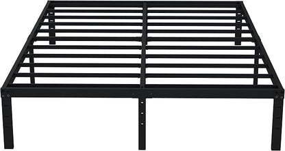 EMODA 14 Inch King Bed Frame No Box Spring Needed, Heavy Duty Metal Platform with Steel Slats, Noise Free, Easy Assembly, Black