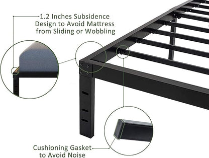 45MinST 18 Inch Platform Bed Frame/Easy Assembly Mattress Foundation / 3000lbs Heavy Duty Steel Slat/Noise Free/No Box Spring Needed, Twin