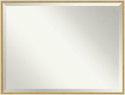 Amanti Art White Bathroom Mirror for Over Sink, 31x41 Paige White Gold Rectangle Vanity Mirror, X-Large Modern Contemporary Wood Frame, Hangs Horizonally and Vertically, Bathroom Wall Decor, Beveled
