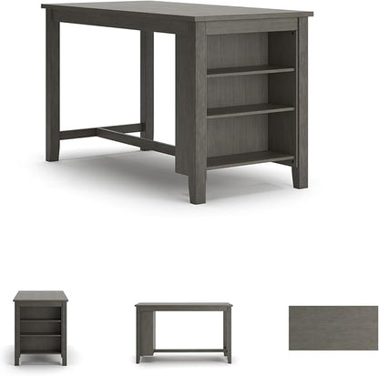Signature Design by Ashley Caitbrook Rustic Counter Height Dining Table with Storage, Dark Gray