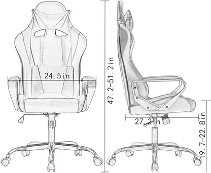 BestOffice Gaming Chair Office Chair Ergonomic Desk Chair Racing Style Gaming Chair with Lumbar Support, Swivel Rolling Base, and Comfortable Padded Seat for Women and Men