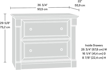 Sauder Palladia 2 Drawer File Cabinet, Lateral Filing Cabinets for Home Office, Hanging File Folders Organizer, Interlocking Drawers, in Wind Oak Finish