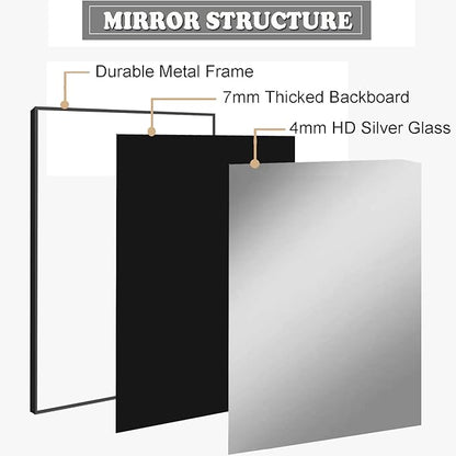 Bathroom Mirror 30x40 Inch, Black Frame Mirror 30"x40", Rectangle Wall Mounted Mirror, Metal Framed Vanity Mirror for Wall 30 by 40, Modern Mirror Hangs Horizontal Or Vertical