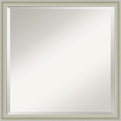 Amanti Art Silver Bathroom Mirror for Over Sink, 22x22 Florence Silver Square Vanity Mirror, Medium Casual Frame, Hangs Horizonally and Vertically, Bathroom Wall Decor, Beveled Edge from WI, USA