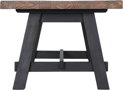 Alaterre Furniture Adam 42-Inch Solid Wood Rustic Coffee Table - Easy Assembly Industrial Style with Natural Finish Living Room Accent Furniture
