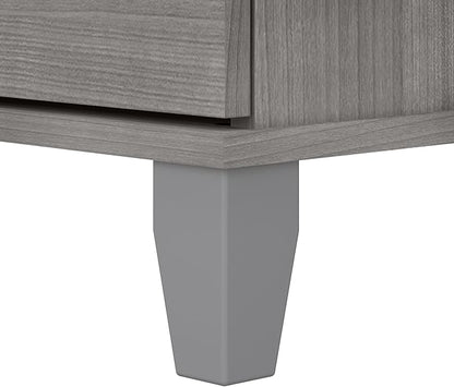 Bush Furniture Somerset 72W 3 Position Sit to Stand L Shaped Desk with Hutch in Platinum Gray | Adjustable Height Table for Office