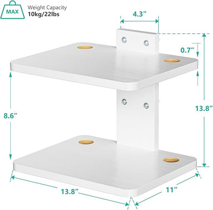 WALI Floating TV Shelf, Holds Up to 22lbs, Wooden Wall Mounted Shelves for DVD Players, Cable Boxes, Routers, Game Consoles, Living Room Decor Accessories (CS202NW), 2 Shelf, White