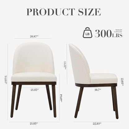 COLAMY Upholstered Dining Chairs Set of 6, Wooden Kitchen Chairs with Open Back, Modern Dining Room Chairs with Wood Frame, Dinner Side Chairs for Dining Room Kitchen Restaurant, Beige