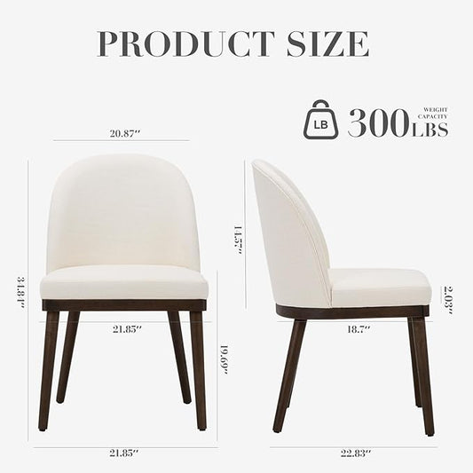 COLAMY Upholstered Dining Chairs Set of 6, Wooden Kitchen Chairs with Open Back, Modern Dining Room Chairs with Wood Frame, Dinner Side Chairs for Dining Room Kitchen Restaurant, Beige