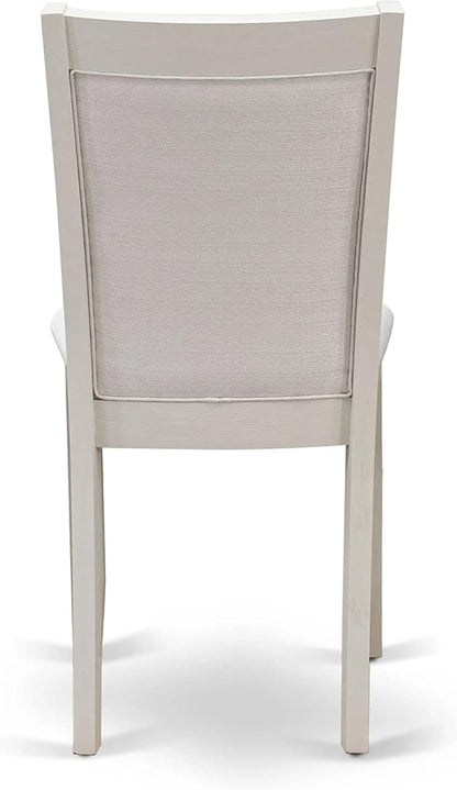 East West Furniture X027MZ001-6 6 Piece Kitchen Table Set Contains a Rectangle Dining Table with X-Legs and 4 Cream Linen Fabric Upholstered Chairs with a Bench, 40x72 Inch, Multi-Color