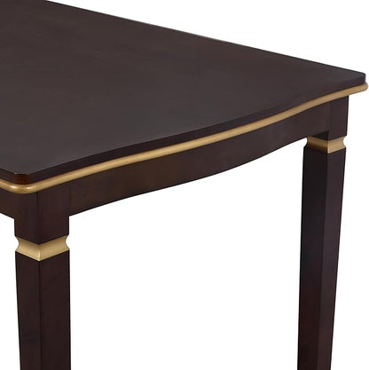 Ball & Cast Dining Table Set for 6,Kitchen Table W/ 4 High-Back Tufted Chairs & 1 Bench,5 Piece Dining Room Table Set W/ 60" Rectangular Table,for Kitchen, Living Room,Espresso