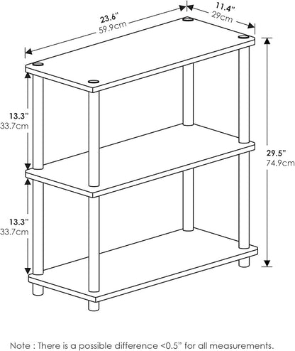 Furinno Turn-N-Tube 3-Tier Compact Multipurpose Shelf Display Rack, Columbia Walnut/Black