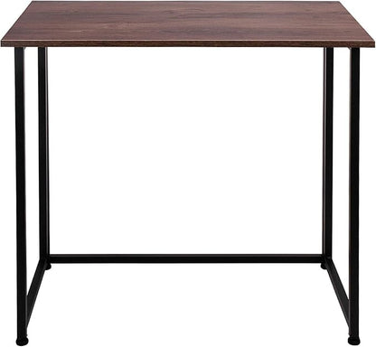 Leopard Outdoor Products Folding Computer Desk for Small Spaces, Space-Saving Home Office Foldable Computer Laptop Writing Desk, Compact Study Reading Table (Dark Brown)