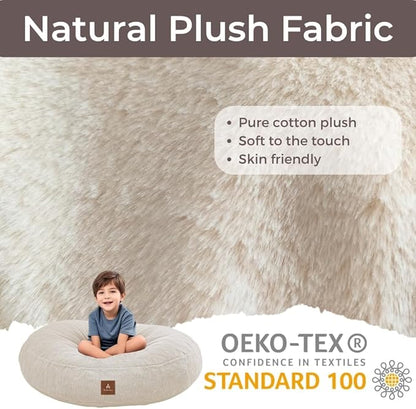 Wonder Space Bean Bag Chair – Soft Foam Filling | Removeable & Washable Cover | Ultra-Soft Plush Fabric - Minimalist Floor Cushion for Kids & Adults, Gaming, Reading and Relaxing, Beige