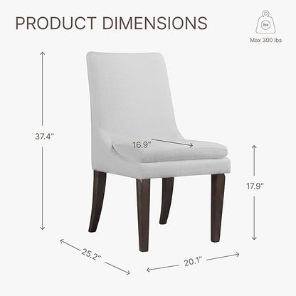 Upholstered Dining Chairs Modern Sidechair Performance Fabric High Back Armlesschair for Diningroom Kitchen,White,Set of 4(2 Box)