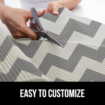 GORILLA GRIP powerGRIP Drawer Shelf and Cabinet Liner, Thick Strong Hold, Non-Adhesive Liners Protect Kitchen Cabinets and Cupboard, Bathroom Drawers, Easy Install, Breathable Mat, 20" x20', Chevron