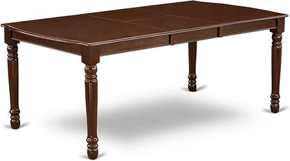 East West Furniture DODA9-MAH-32 9 Piece Dining Table Set Contains a Rectangle Kitchen Table with Butterfly Leaf and 8 Polyester Fabric Padded Chairs, 42x78 Inch, Mahogany