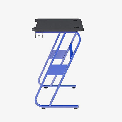 Flash Furniture Fisher Gaming Desk - Blue Ergonomic Computer Desk - 51.5" Gamers Table with Cup Holder and Headphone Hook