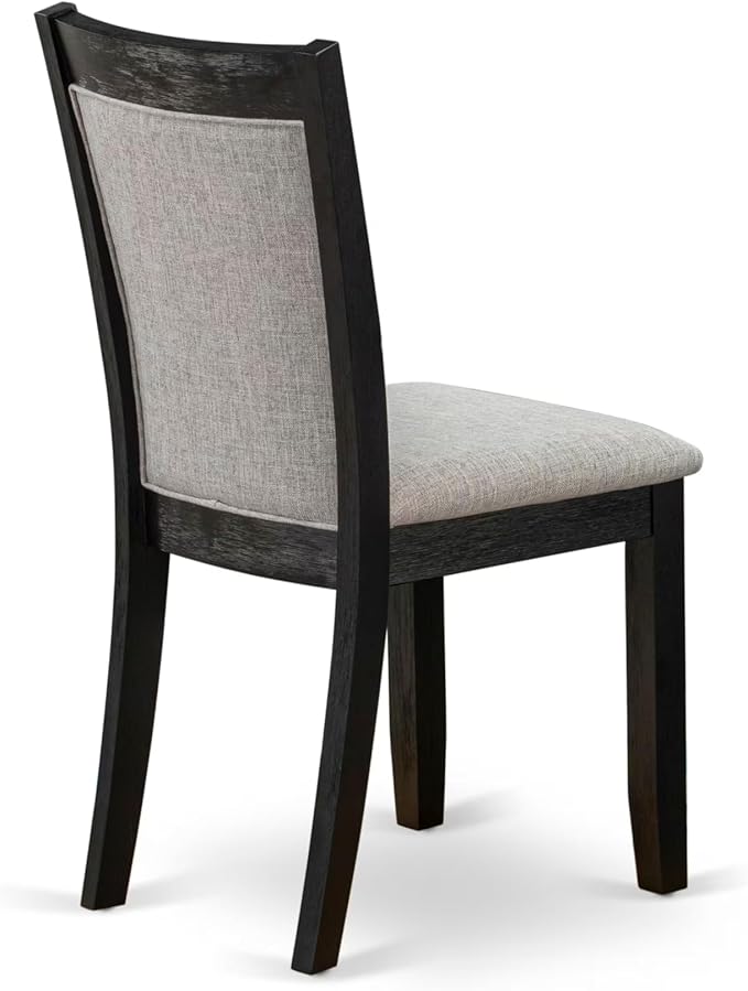 East West Furniture V677MZ606-5 5 Piece Kitchen Table & Chairs Set Includes a Rectangle Dining Room Table with V-Legs and 4 Shitake Linen Fabric Upholstered Chairs, 40x72 Inch, Multi-Color