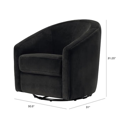 babyletto Madison Swivel Glider in Black Velvet, Greenguard Gold and CertiPUR-US Certified, 61.6 lb