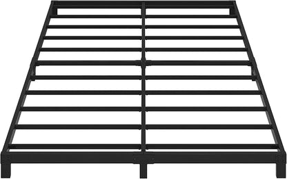 5 Inch Low Bed Frame Full, Heavy Duty Full Size Bed Frame Low Profile, No Box Spring Needed, Easy Assembly, Noise Free, Black