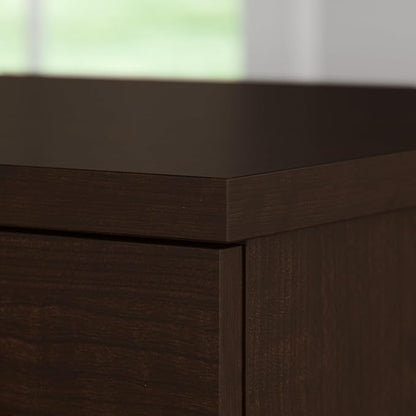 Bush Furniture Somerset 72W 3 Position Sit to Stand L Shaped Desk with Hutch in Mocha Cherry