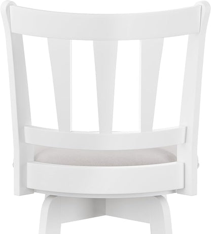 HILLSDALE Presque ISLE Wood Counter Height Swivel Stool White