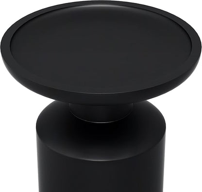 SIMPLIHOME Haynes 16-inch Wide Solid Mango End Table in Black, Handcrafted Boho-Style Accent Table for Living, Bedroom, or Home Office, Assembled