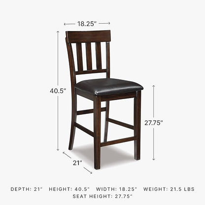 Signature Design by Ashley Haddigan 24" Counter Height Upholstered Barstool 2 Count, Dark Brown