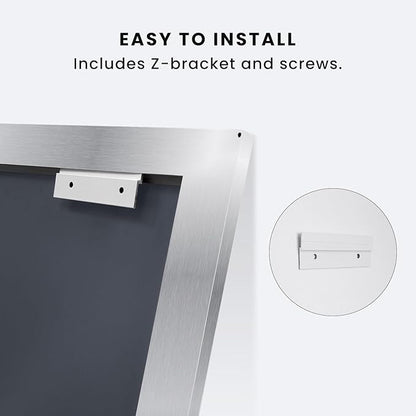 Amorho 36x36 Inch Bathroom Mirror Silver, Thick Metal Framed Wall Mirrors for Over Sink, Brushed Nickel Mirror Perfect for Bedroom, Living Room, Entryway, Rectangle (Horizontal/Vertical).