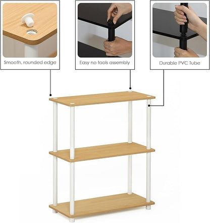 Furinno Turn-N-Tube Display Rack, 3-Tier Single, Beech