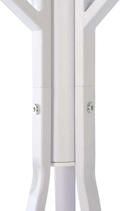 Coat Rack Hat Stand Free Standing Display Hall Tree Metal Hat Hanger Garment Storage Holder with 9 Hooks for Clothes Hats and Scarves in Black,17.72"Wx17.72"Dx70.87"H (White)