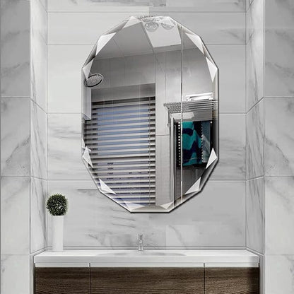Single Beveled Edge Frameless Wall Mount Bathroom Vanity Mirror, 20” X 28”