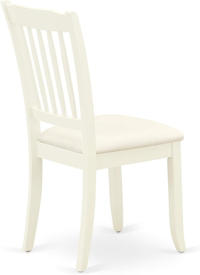East West Furniture LGDA7-LWH-C 7 Piece Modern Dining Table Set Consist of a Rectangle Wooden Table with Butterfly Leaf and 6 Linen Fabric Dining Room Chairs, 42x84 Inch, Linen White