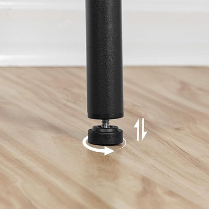 HOOBRO Bar Stools Set of 4, Counter Height Stools, Kitchen Round Height Stools, Bartools with Metal Frame and Smooth Top, for Kitchen, Bar, Cafe, Dining Room, Rustic Brown and Black BF03BYP401N1