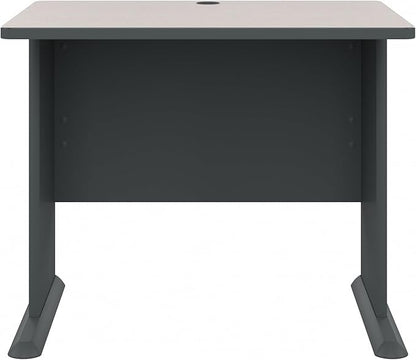 Bush Business Furniture Series A 36W Small Desk in White Spectrum and Slate, Compact Computer Table for Home or Professional Office