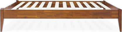 Bme Dinkee Twin Bed Frames without Headboard, Acacia Wood 15 Inch Platform Bed, Slat Support, Japanese Joinery Bed, No Box Spring Needed, Easy Assembly, Minimalist Modern and Bohemian Style, Caramel