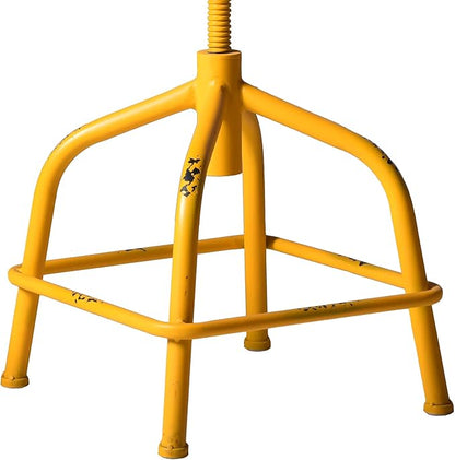 Topower Farmhouse Kitchen Stool, Industrial Counter Stool, Kitchen Deco Round Seat Standard Height Adjustable Swivel Bar Stools with Backrest Indoor House Design Iron Backrest Antique Yellow Set of 2