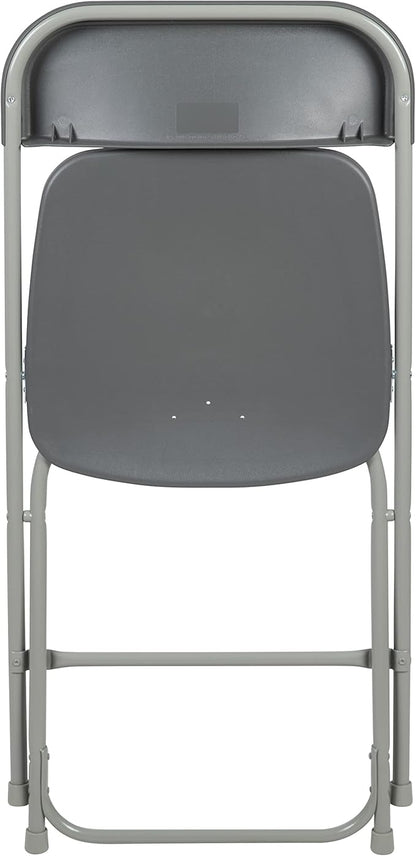 Flash Furniture Hercules Series Plastic Folding Chair - Grey - 6 Pack 650LB Weight Capacity Comfortable Event Chair-Lightweight Folding Chair
