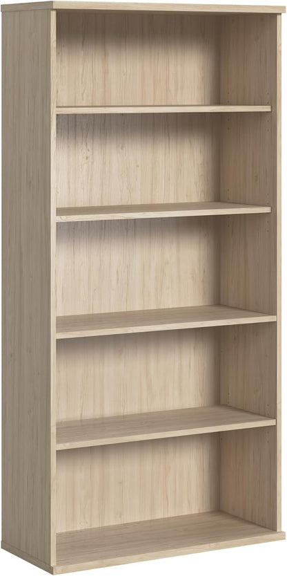 Bush Business Furniture Studio C Tall 5 Shelf Bookcase in Natural Elm, Large Bookshelf for Home or Professional Office