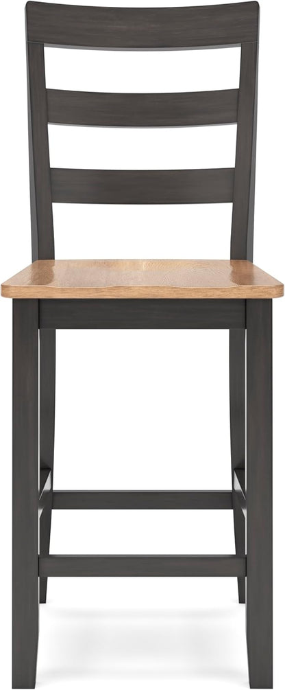 Signature Design by Ashley Gesthaven Solid Wood Frame Counter Height Barstool, Set of 2, Natural/Brown