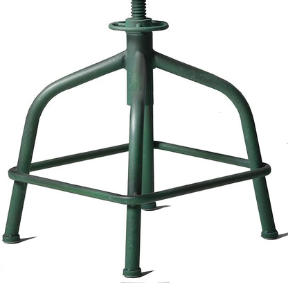 Topower Farmhouse Kitchen Stool, Industrial Counter Stool, Kitchen Deco Round Seat Standard Height Adjustable Swivel Bar Stools with Backrest Indoor House Design Iron Backrest Antique Green Set of 2