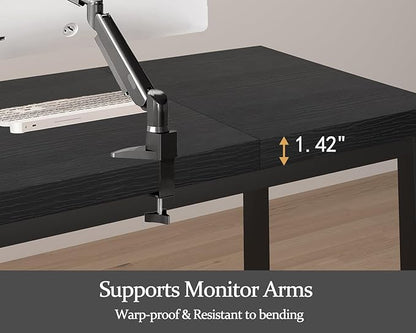55.1 Inch Small Computer Desk, Home Office Desk, Modern Table for 2 Person Kids Student Gaming Computer Desk, Simple Office Table for Work,Craft,Writing,Studying, Etc., Black.