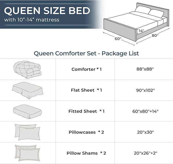 HEVUMYI Cream Yellow Queen Comforter Set - 7-Piece All Season Bed in a Bag Queen, Ultra Soft Bedding Set with Comforter, Flat Sheet, Fitted Sheet, Pillowcases, Pillow Shams
