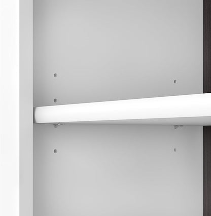Bush Furniture Somerset 5 Shelf Bookcase in Storm Gray, Tall Bookshelf, Large Book Shelf for Living Room, Home Office, or Entryway