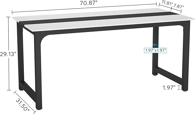 Tribesigns Modern Computer Desk, 70.8 x 31.5 inch Large Office Desk Computer Table Study Writing Desk Workstation for Home Office, Conference Room