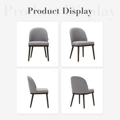 COLAMY Upholstered Dining Chairs Set of 4, Large Dining Room Kitchen Chairs with High Back and Deep Seat, Modern Fabric Dinner Chairs with Wood Legs, Dark Grey