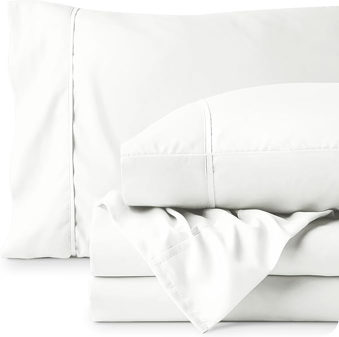 Bare Home Twin Sheet Set - 1800 Ultra-Soft Microfiber Twin Bed Sheets - Double Brushed - Deep Pockets - Easy Fit - Extra Soft - 3 Piece Set - Bedding Sheets & Pillowcases (Twin, Cream)