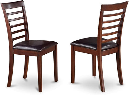 East West Furniture NOML7-MAH-LC 7 Piece Dining Table Set Consist of a Rectangle Dinner Table with Butterfly Leaf and 6 Faux Leather Dining Room Chairs, 32x54 Inch, Mahogany